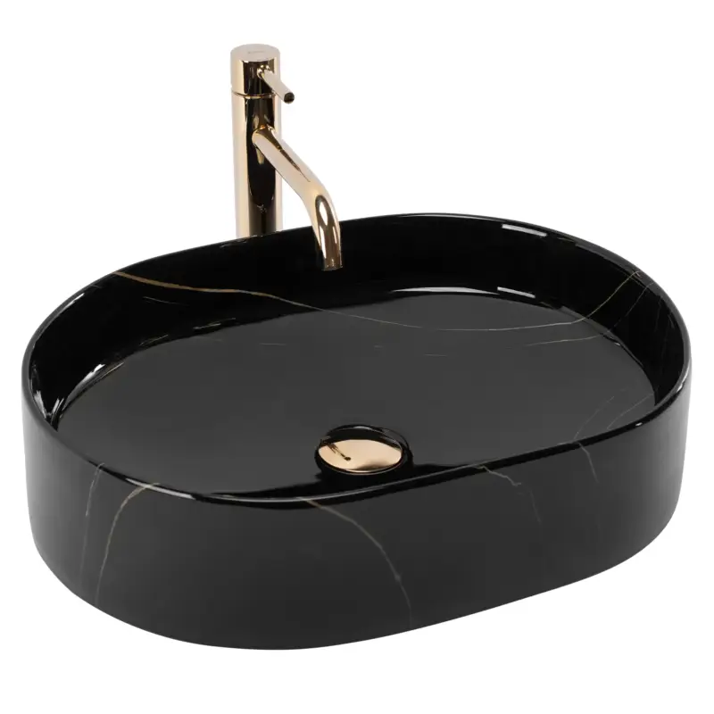 Saisonangebot Aufsatzwaschbecken Rea Nadia 50 Black Stone
