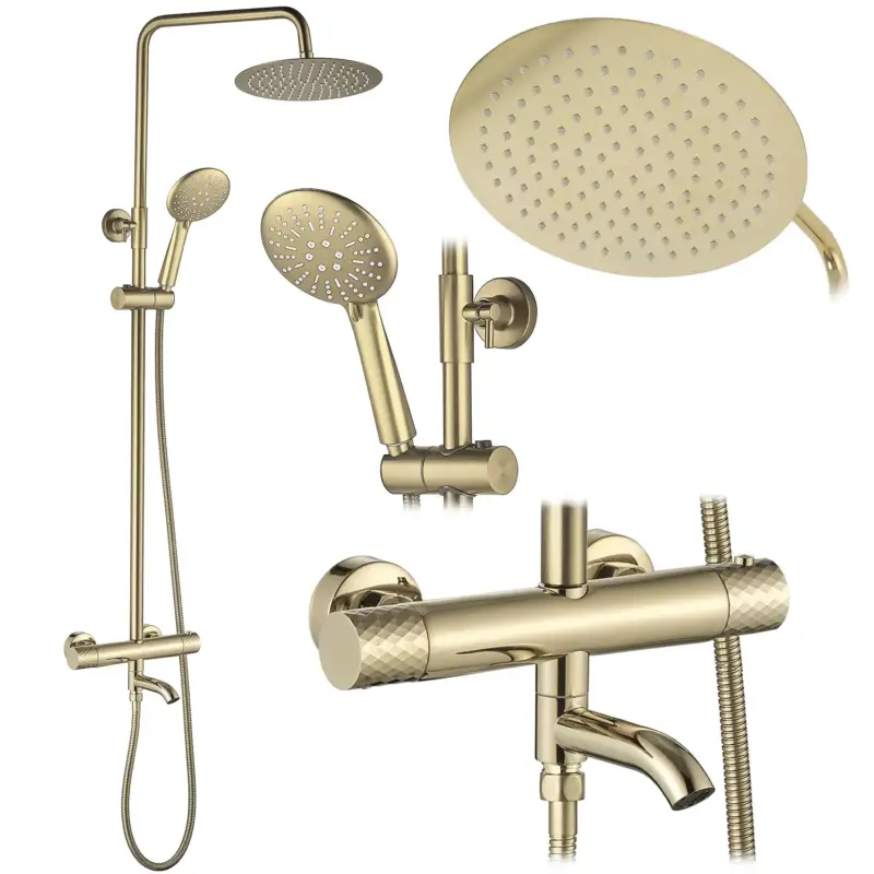 Thermostat Duschset Lungo Diamond Gold Markenprodukt