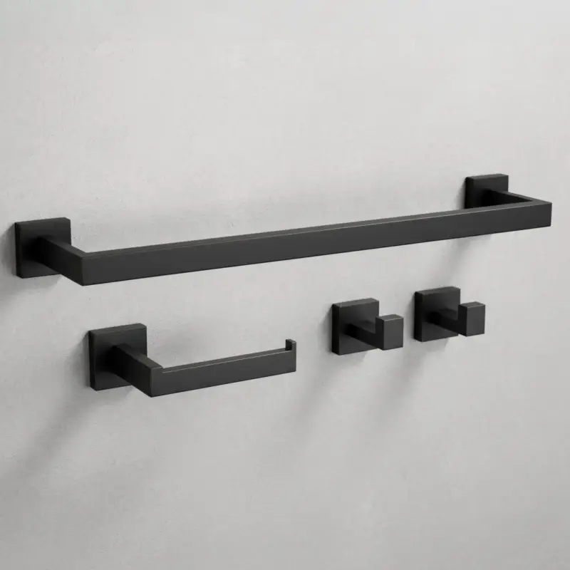 Badezimmer-Accessoire-Set Rio Black 4-teilig Preis Gesenkt