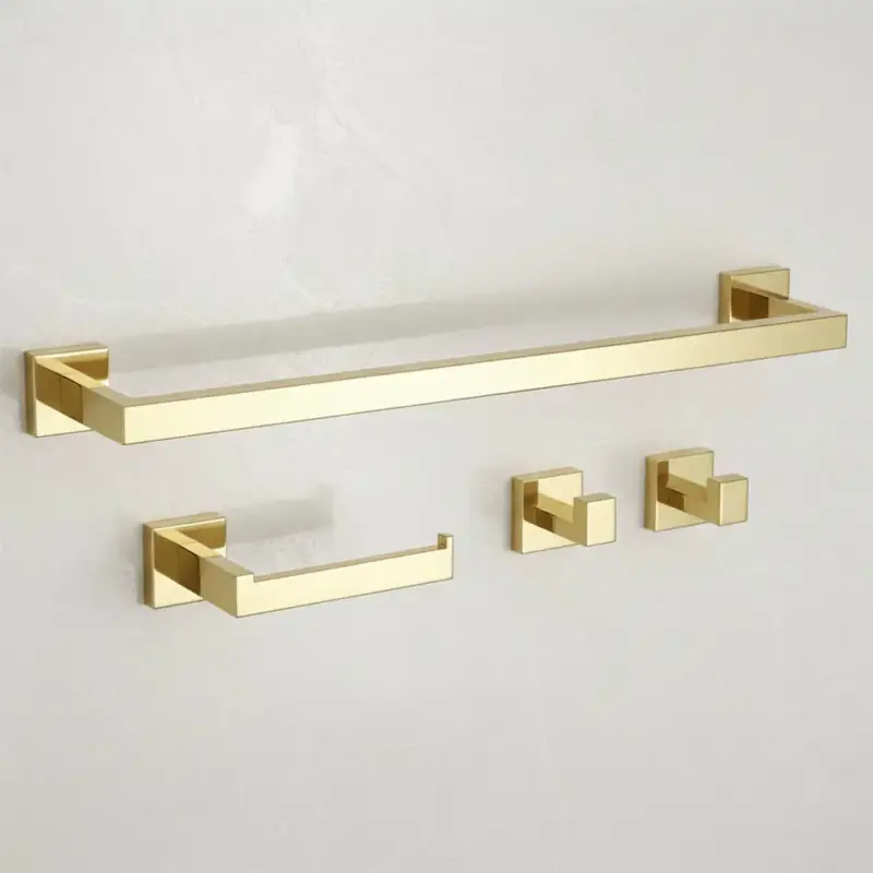 Must-Have Badezimmer-Accessoire-Set Rio Gold 4-teilig
