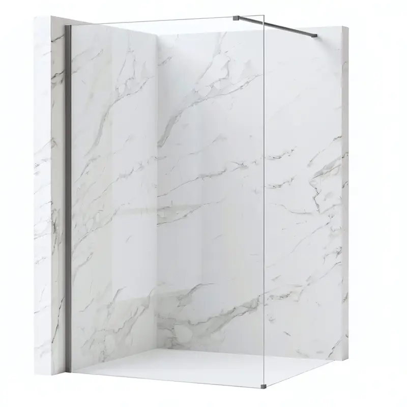 Top-Preis Duschwand Rea Flexi Transparent / Titan 80