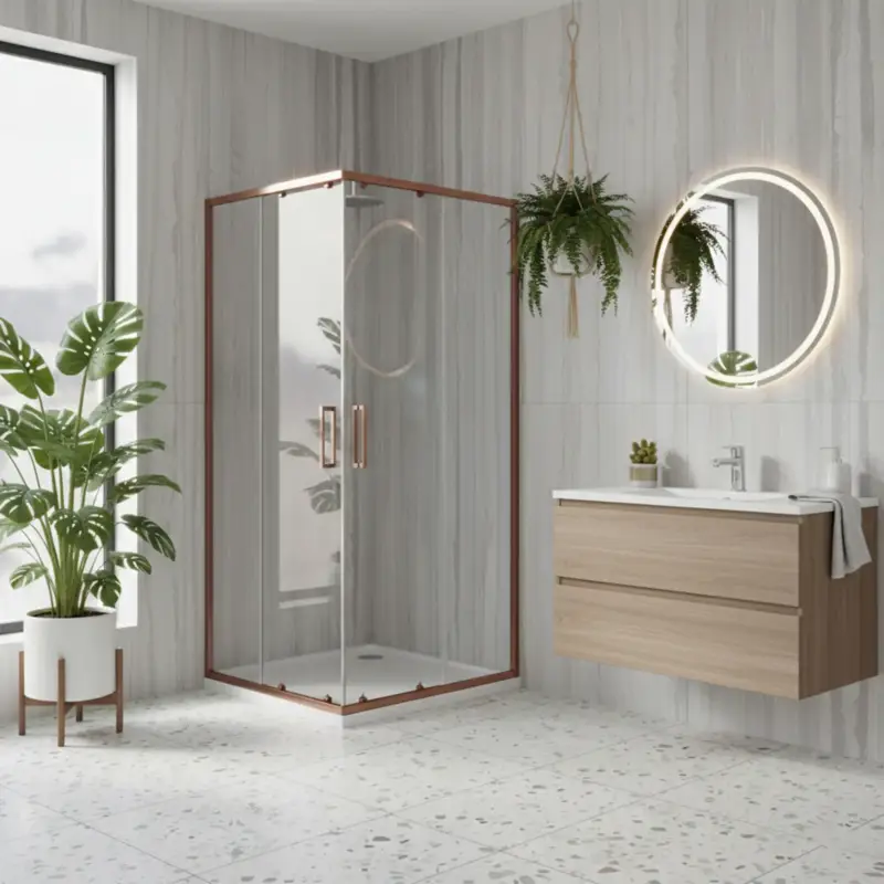 Duschkabine Rea City 80x80 Copper Brush Knallerangebot