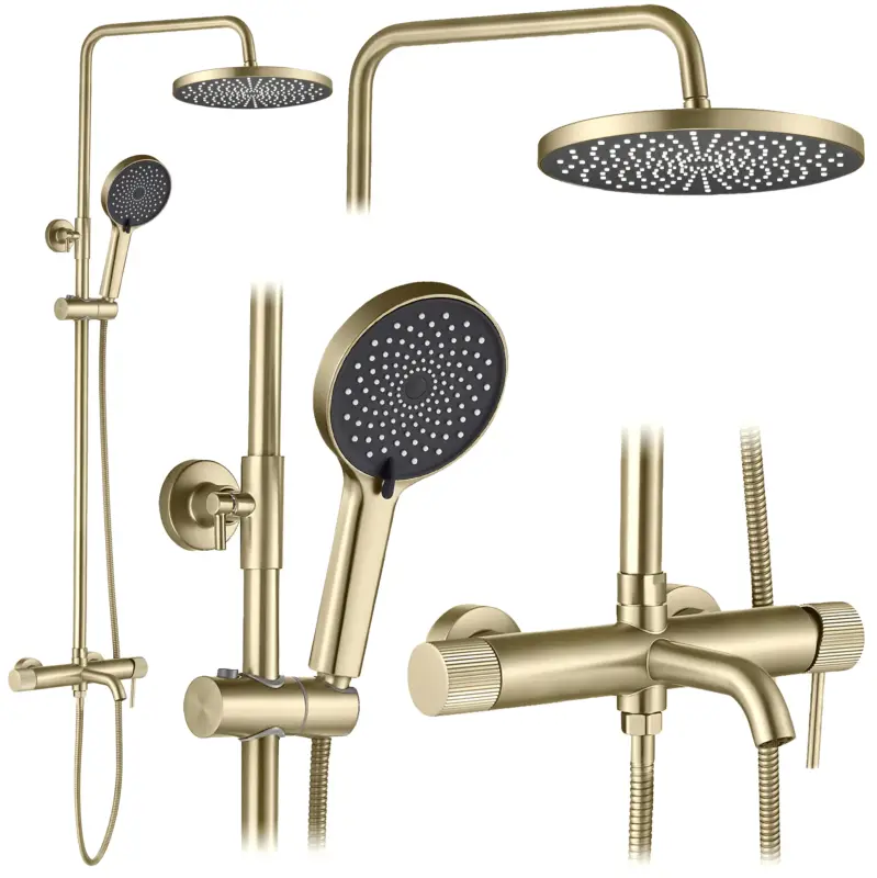 Duschgarnitur Rea Lungo Stripe Brush Gold Billig