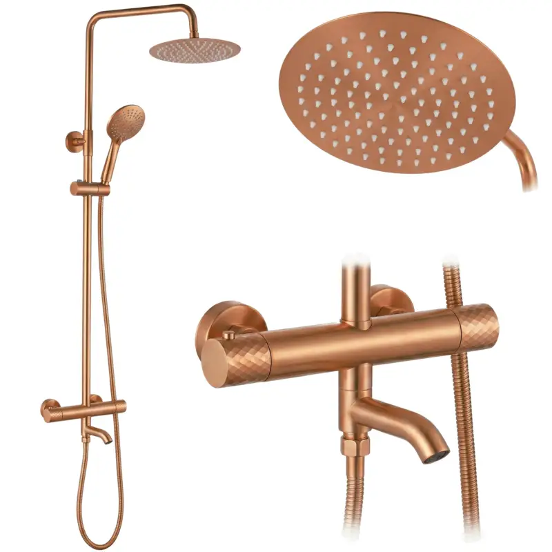Thermostat Duschset Lungo Diamond Copper Brush Direktkauf