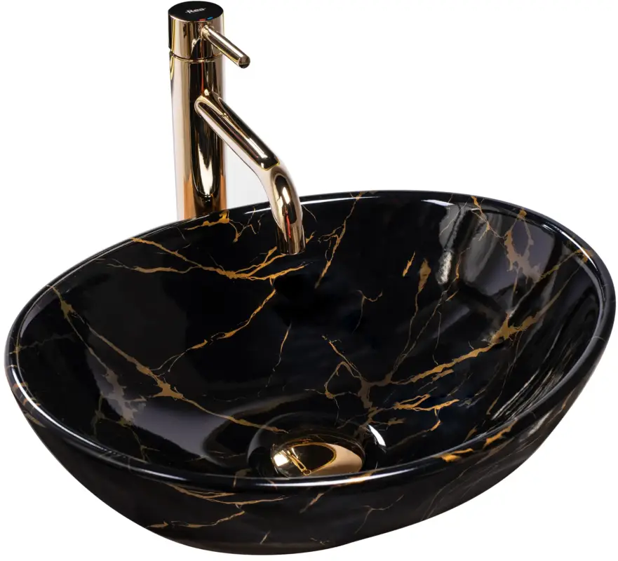 Nur Heute Aufsatzwaschbecken Rea Sofia Black Marble