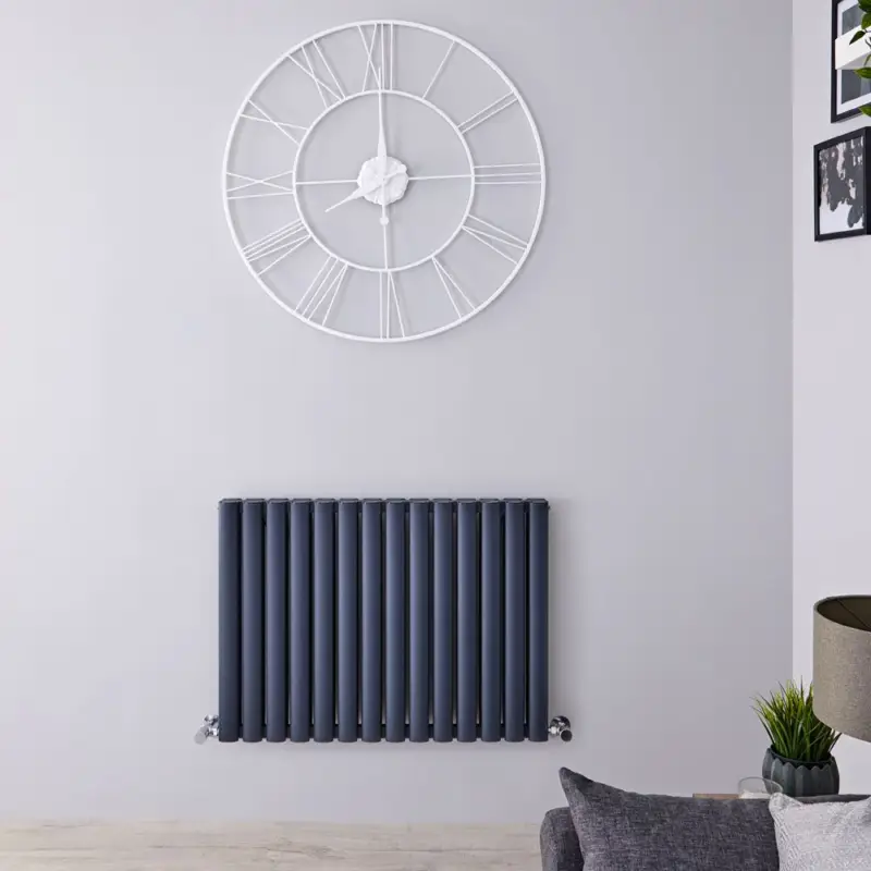 Online Kaufen Aluminium Design Heizkörper Horizontal Anthrazit 600mm x 830mm 1609W (doppellagig) - Revive Air