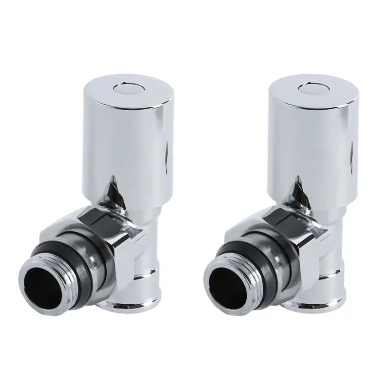 Heizkörperwinkelventil Set manuell mit 1/2" Muttergewinde, Chrom Schneller Versand