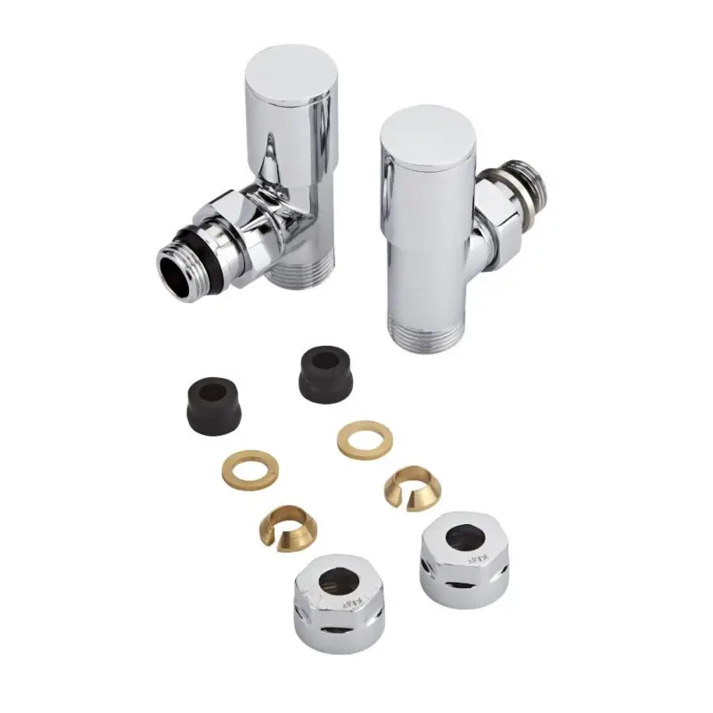 Knallerangebot Heizkörperwinkelventil Manuell Chrom inkl. Multiadapter für 12mm Kupferrohre im Set
