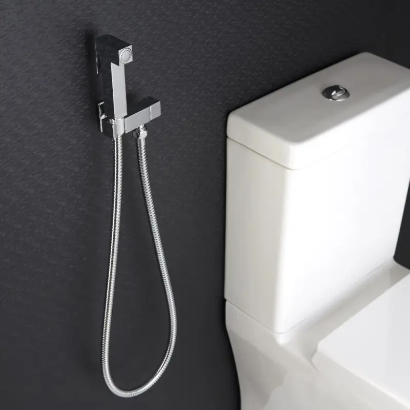 Hygienedusche mit Absperrventil - Wandmontage – Chrom – Kubix Heißes Angebot