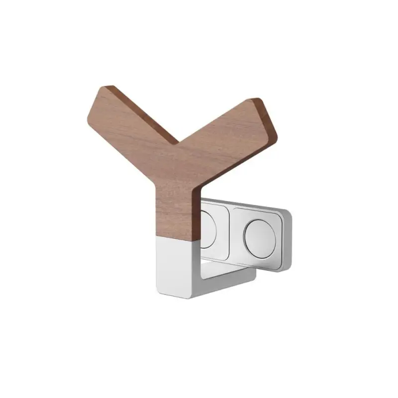 Y Kleiderhaken Aluminium mit Teak Holz Preisknaller