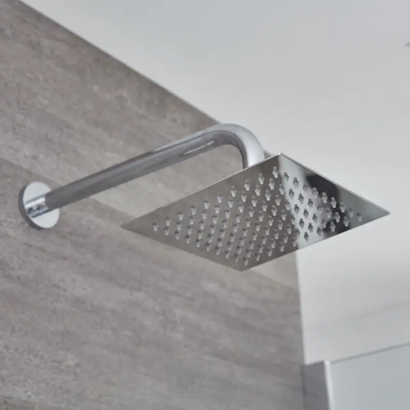 Highlight Duschkopf eckig ohne Halterung, 200mm x 200mm – Chrom - Kubix