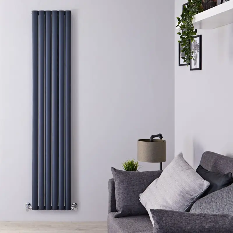 Geprüft Aluminium Design Heizkörper Vertikal H1800mm Doppellagig Anthrazit, Breite Wählbar - Revive Air