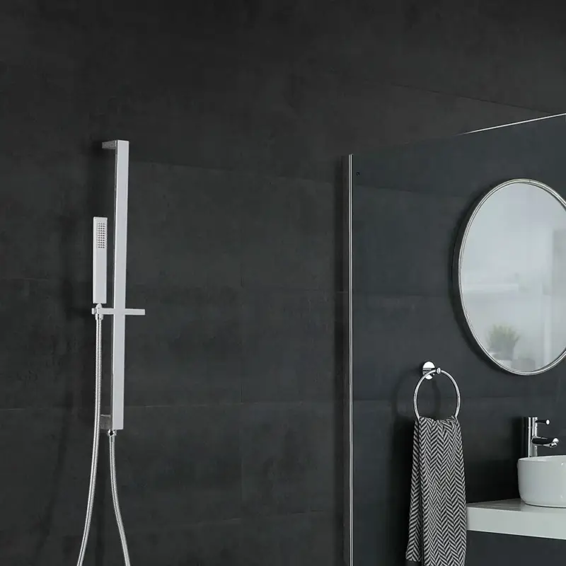 Neu Brausestangenset – mit Handbrause und Schlauch - Chrom – Kubix