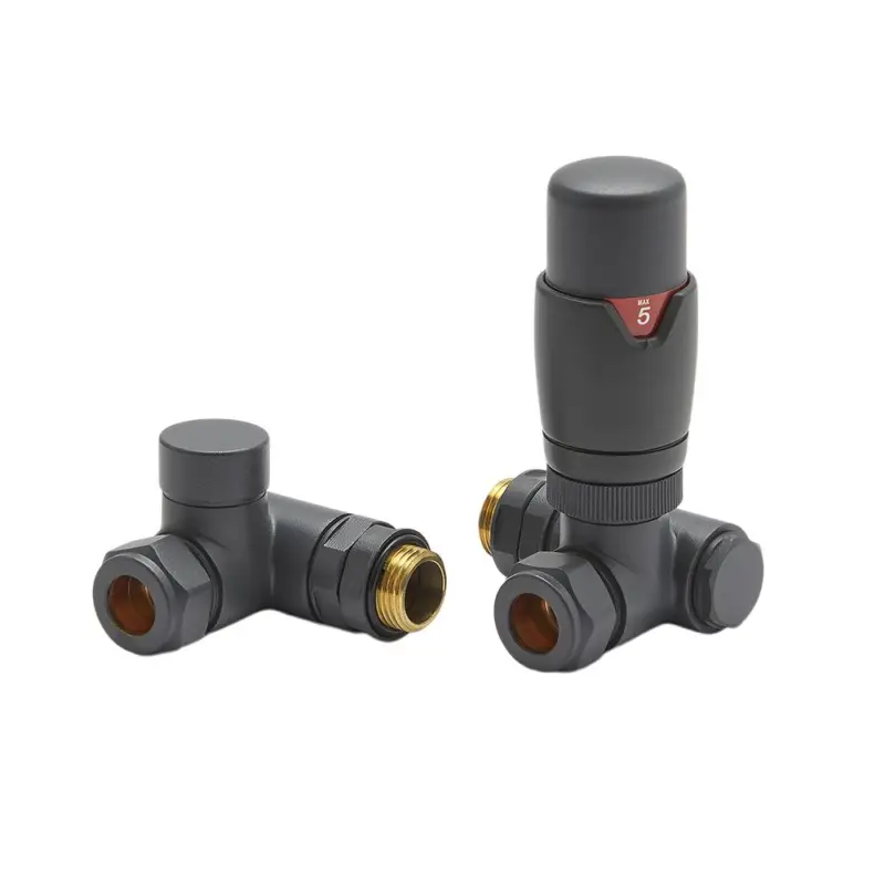 Thermostatisches Eckventil-Set für den Mischbetrieb – Anthrazit – Hudson Reed Highlight