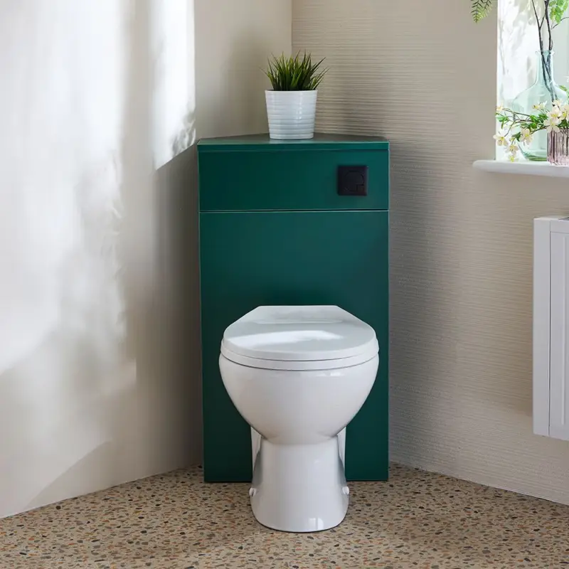 Eck-Spülkastenverkleidung mit Select-WC | Farbe der WC-Einheit & des Spülknopfs wählbar - Cluo Neue Kollektion