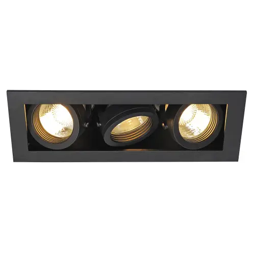 Wochenendangebot SLV KADUX 3 GU10 Downlight, eckig, mattschwarz, max. 3x50W