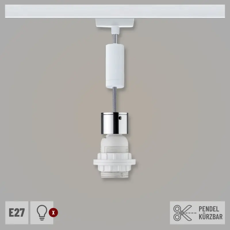 Paulmann URail 2Easy Basic Pendel weiß chrom E27 max. 20W Neuheit