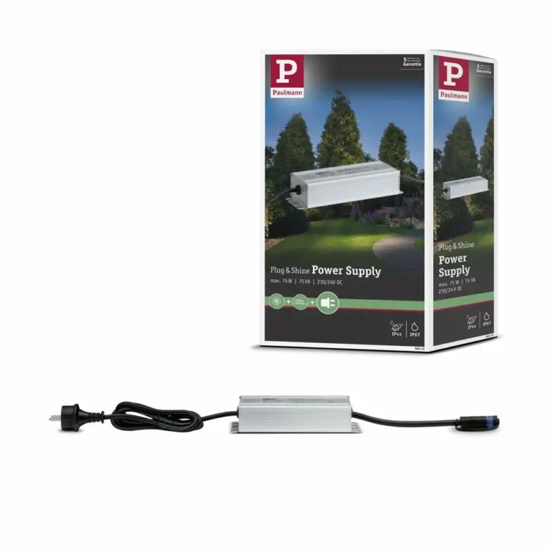 Paulmann Plug & Shine Einspeisung Trafo 75W 24V DC IP67 Silber Finale Aktion