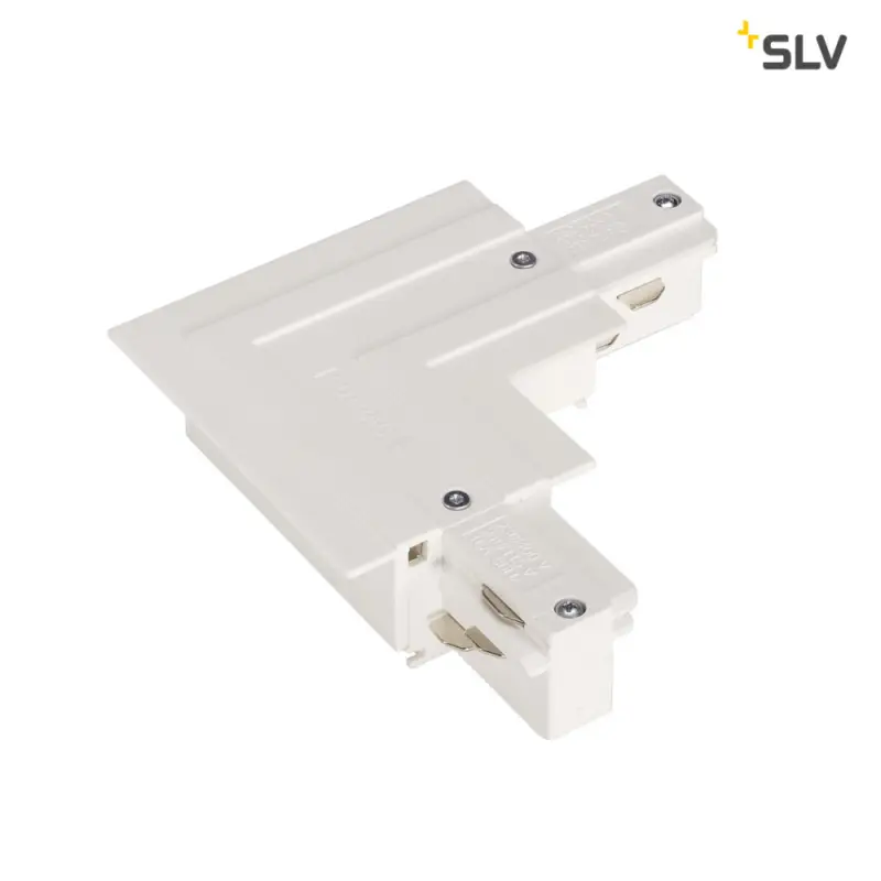 Echt SLV EUTRAC L-Verbinder für 3-Phasen Einbauschiene, verkehrsweiss, Erde aussen