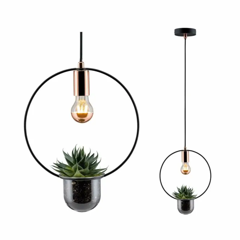 Kracherpreis Paulmann Pendelleuchte 1-flammig Neordic Tasja E27 max. 20W Schwarz/Kupfer dimmbar Metall