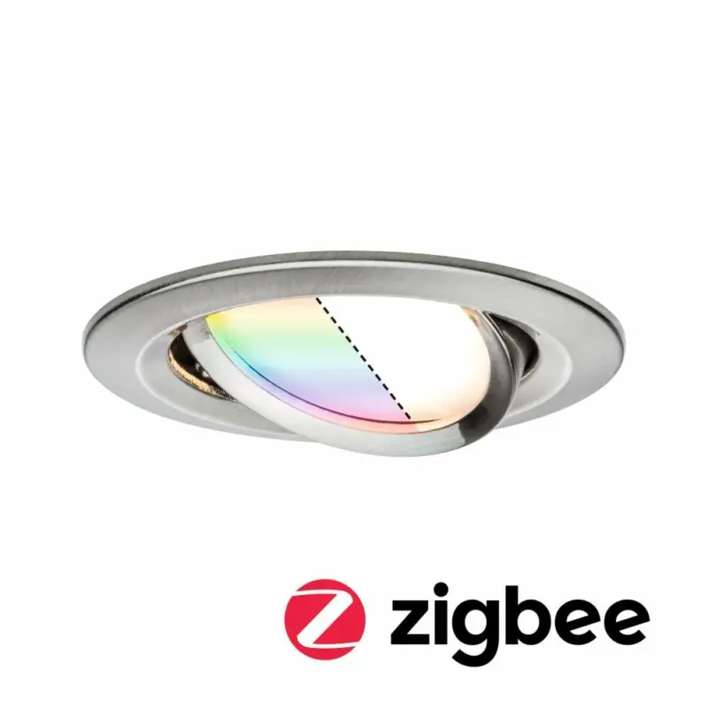 Paulmann SmartHome Zigbee LED Einbauleuchte Nova Plus schwenkbar rund 84mm 50° Coin 2,5W 85lm 230V RGBW Eisen gebürstet Mega-Angebot