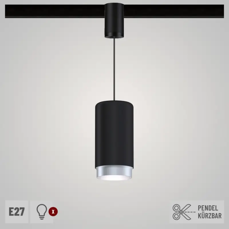 Paulmann URail Pendel Corus Schwarz E27 max. 50W dimmbar 230V Highlight