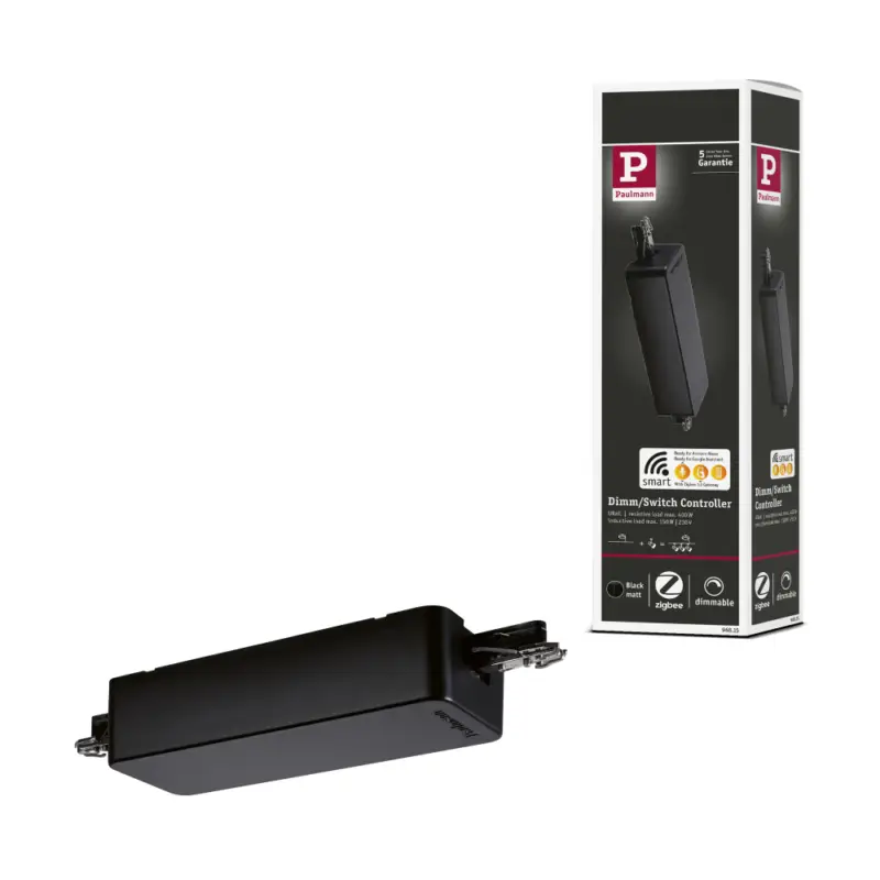 Meistverkauft Paulmann URail ZigBee 3.0 Dimm/Switch Adapter Schwarz matt Smart Home Schienenverbinder An/Aus/Dimmen max. 400W