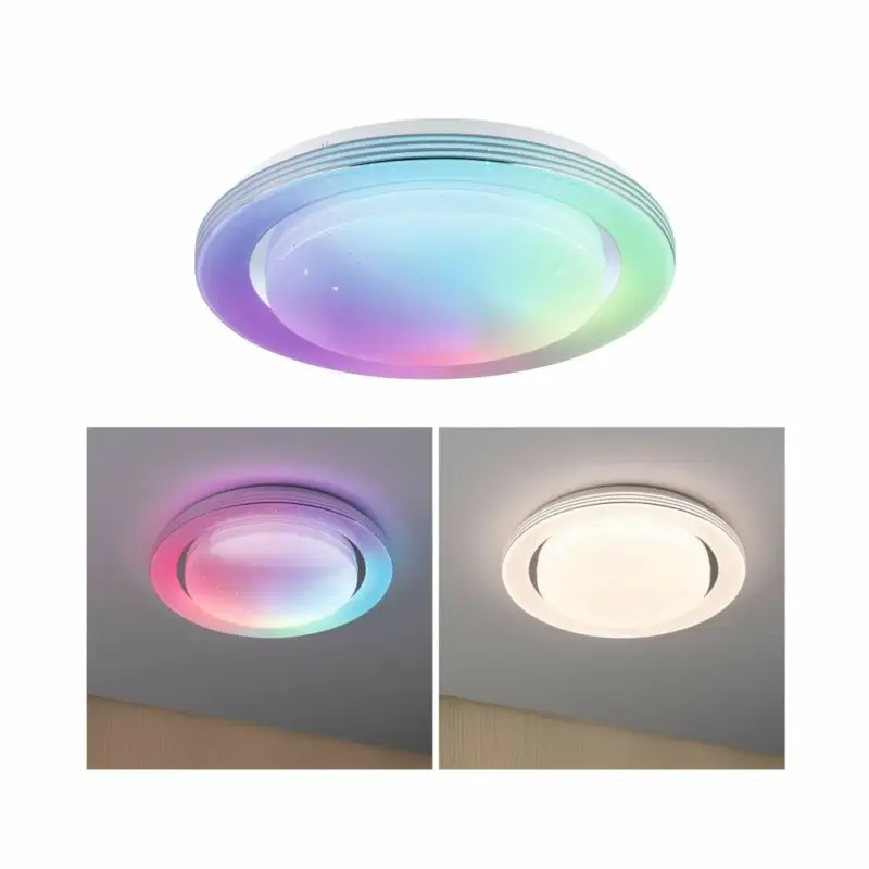 Heißes Angebot Paulmann LED Deckenleuchte Rainbow mit RegenbogeneffektRGBW 2650lm 230V 22WChrom#Weiß