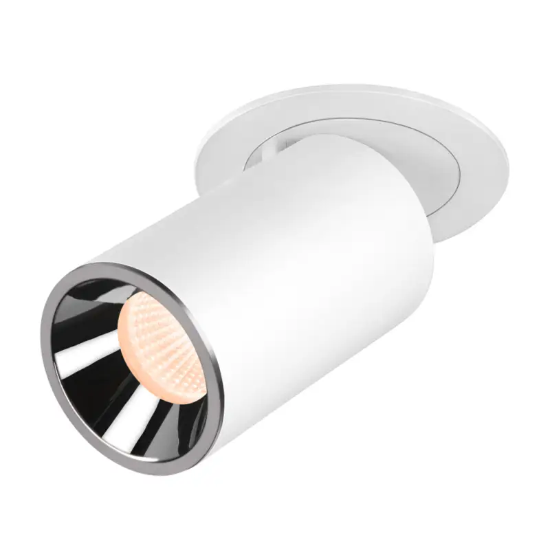 SLV NUMINOS® PROJECTOR M, Deckeneinbauleuchte, 2700 K, 40°, zylindrisch, weiß / chrom Zertifiziert