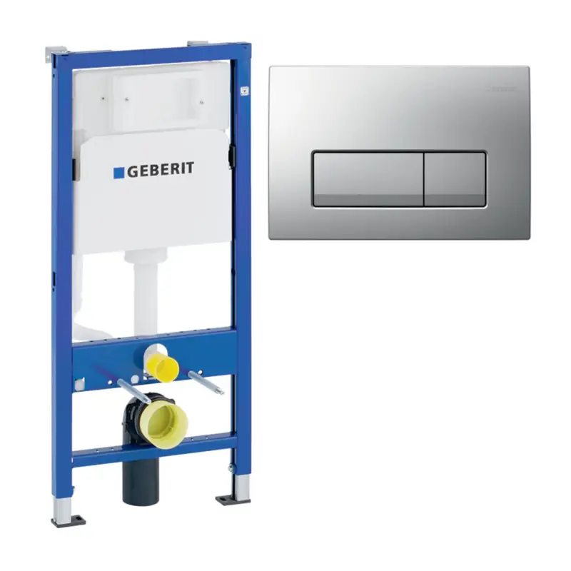 Set-Vorwand-/Einbauelement für Toilette Geberit Element UP100 mit Delta50 Betätigungsplatte Geberit „DuofixBasic“ in Aktuell