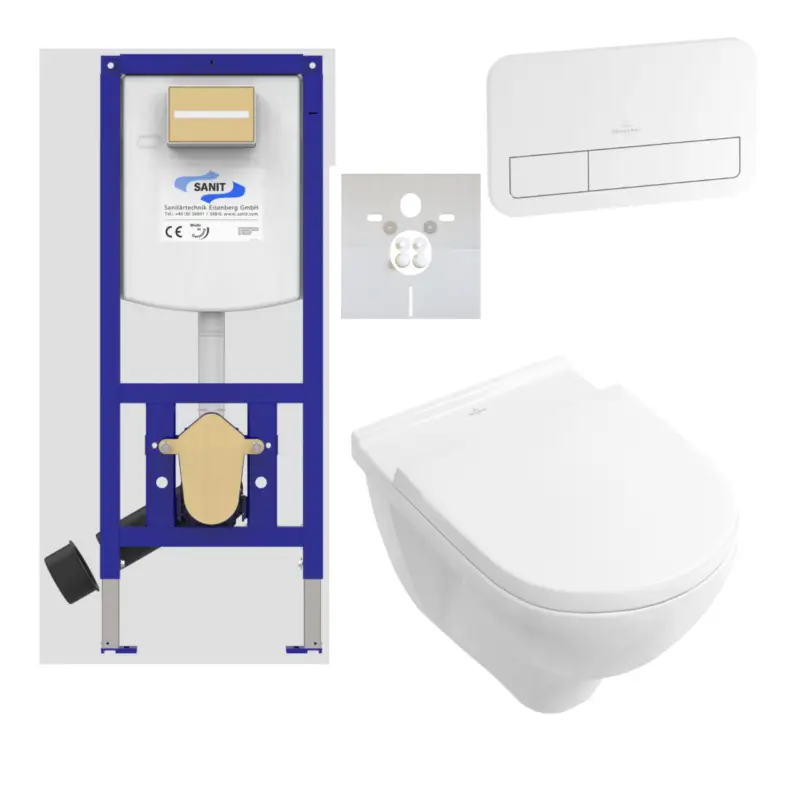 Saisonangebot Set-Wand-WC, Betätigungsplatte, Vorwandelement und Schallschutz