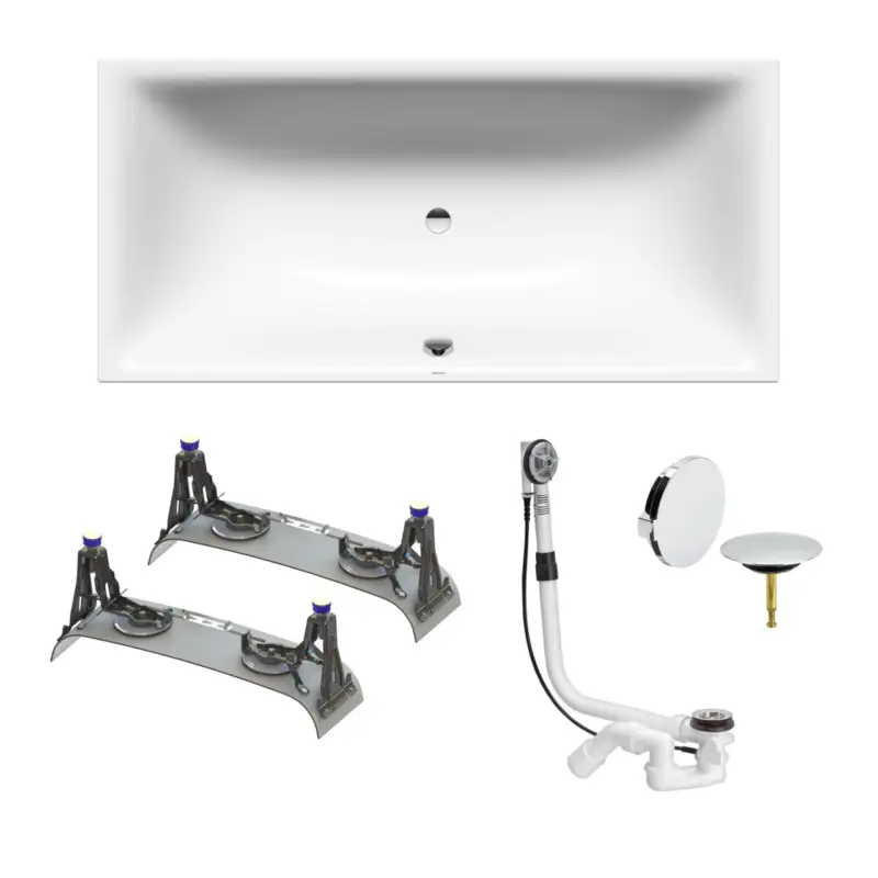 Angebot Set Badewanne Silenio 190 × 90 cm mit Füßen und Viega-Ablauf,