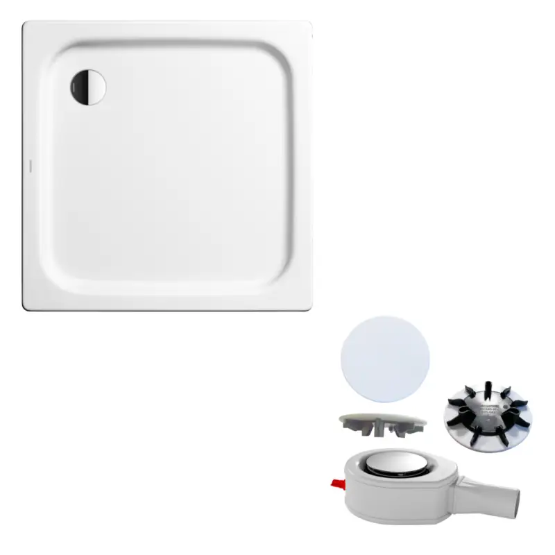 quadrat Set Duschwanne Duschplan 90 × 90 mit Träger und Ablauf+Deckel 90 × 90 cm, , Bestpreis