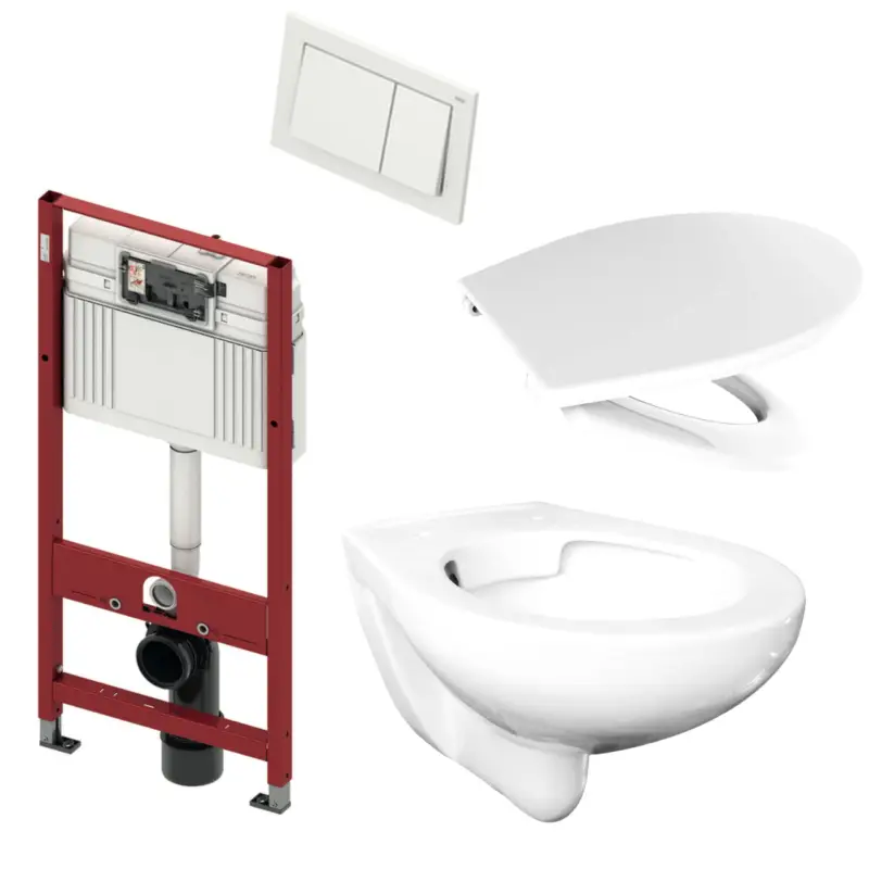Preis Gesenkt Set WC Tiefspüler mit WC-Sitz und Vorwandelement inkl. Betätigungsplatte