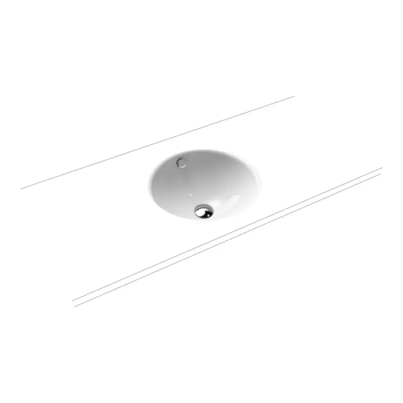 Kaldewei CLASSIC UNTERBAUWASCHTISCH 3183, alpinweiß, Perl-Effekt, Antidröhn, 432 mm Durchmesser, mit Überlauf, chrom Sonderaktion