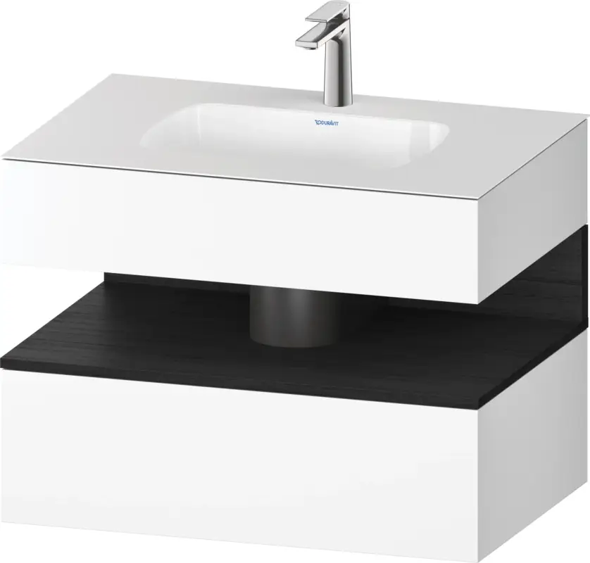 Einbauwaschtisch mit Konsolenwaschtischunterbau „Qatego“ 80 × 55 × 60 cm, ohne Beleuchtung Letzte Chance
