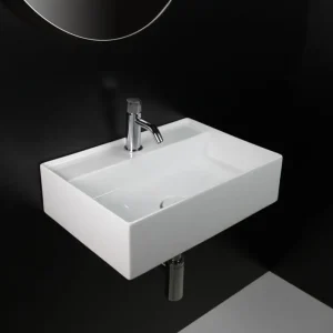 Kracherpreis repaBAD Aufsatzwaschtisch „Wien“ 500 × 350 mm, ohne Hahnlochbohrung in Weiß