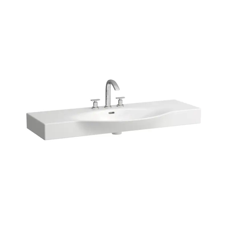 Top-Seller Waschtisch PALACE 510x1200x165 1 Hahnloch mit Überlauf Ablage links und rechts weiß