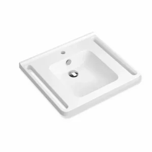 HEWI Waschtisch PG87, Mineralguss, alpinweiß, B: 650 mm, T: 550 mm Billig