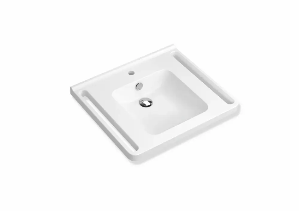 HEWI Waschtisch PG87, Mineralguss, alpinweiß, B: 650 mm, T: 550 mm Billig