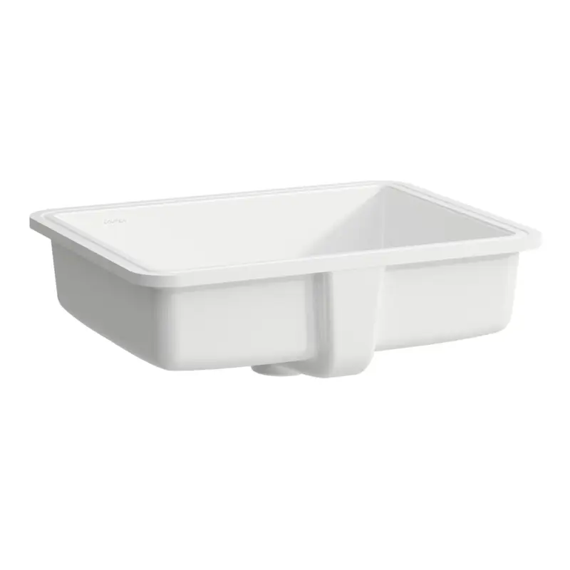 Einbauwaschtisch von unten SAVOY 395x500x170 rechteckig ohne Hahnloch mit Überlauf Oberkante weiß Top-Angebot