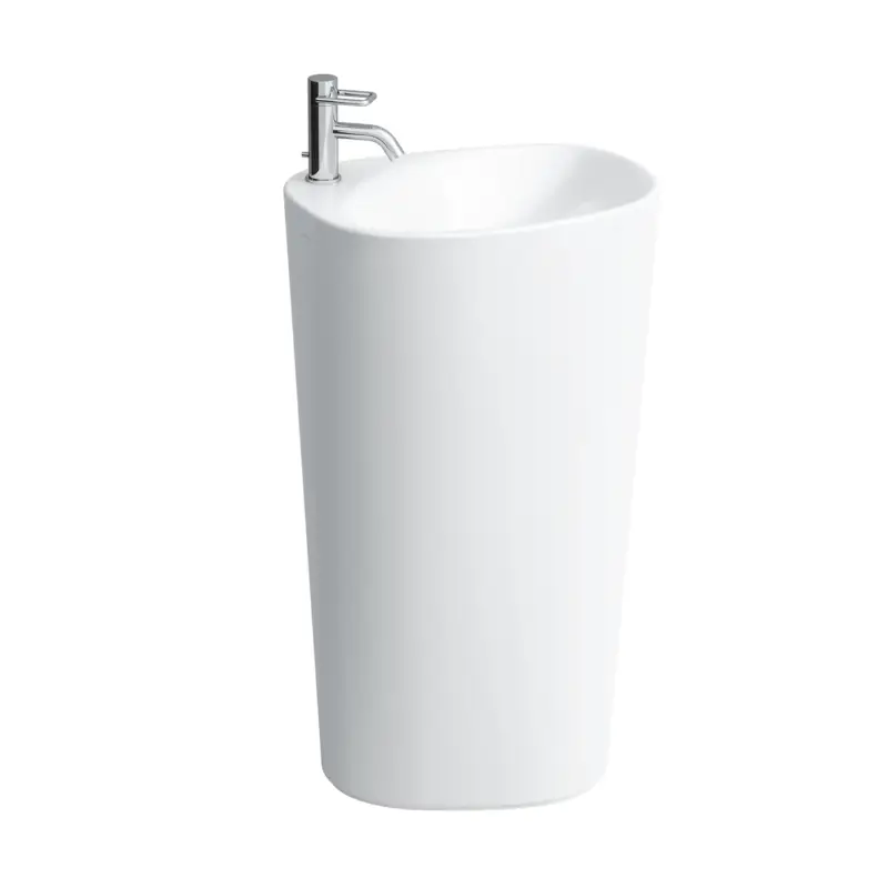 Waschtisch mit integrierter Säule PALOMBA 435x525x900 1 Hahnloch ohne Überlauf weiß Knallerangebot