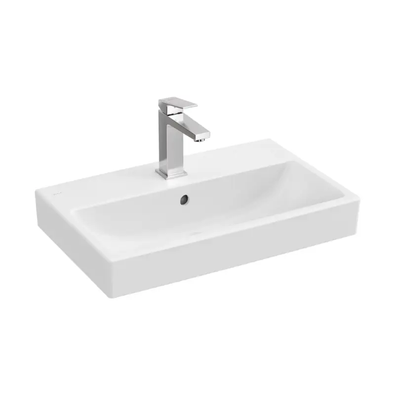 Knallerangebot New Integra Square Waschtisch Compact unterbaufähig mit Hahnloch mittig 60 x 38 x 16 cm (BxTxH) Weiß Hochglanz