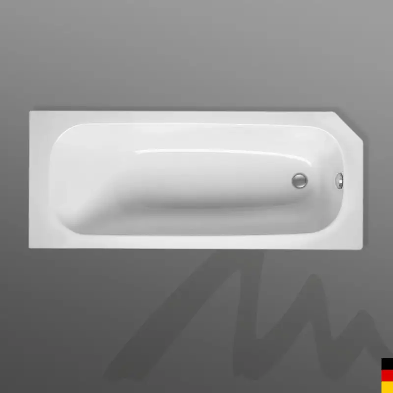 Sonderaktion Mauersberger Badewanne „aurea“ 1600 × 700 mm Eckabschnitt FL, in Weiß