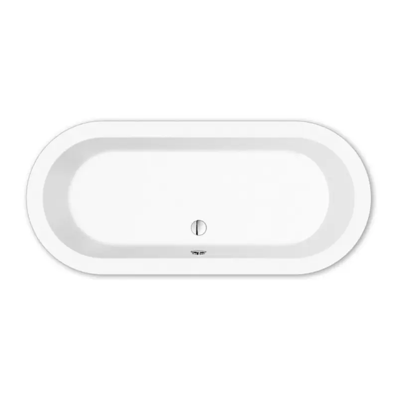 Neue Ware repaBAD Badewanne „Livorno Oval F“ freistehend oval 1800 × 800 mm, Mittelablauf in Weiß