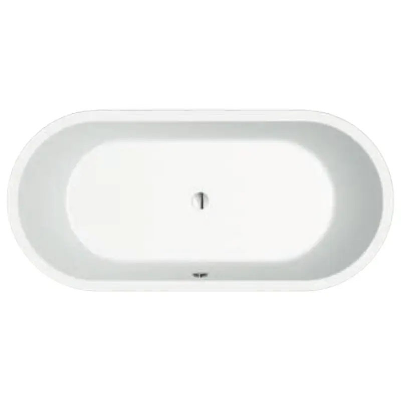Kracherpreis repaBAD Badewanne „Livorno Oval F“ freistehend oval 1900 × 900 mm, Mittelablauf in Weiß