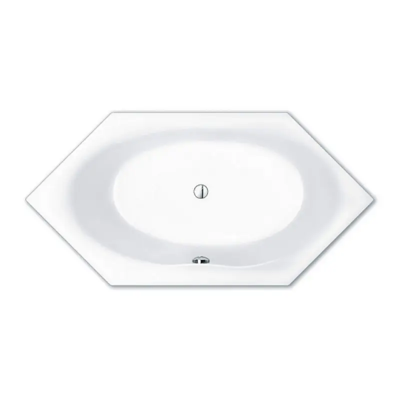 repaBAD Badewanne „Narvik“ sechseck 2100 × 1000 mm, Mittelablauf in Weiß Aktuell