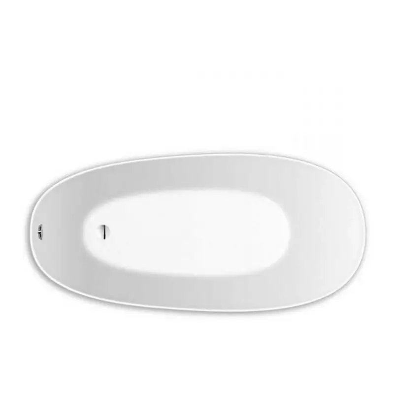 repaBAD Badewanne „Ferrara Mono F“ freistehend oval 1800 × 850 mm, Fußablauf in Weiß Rabatt