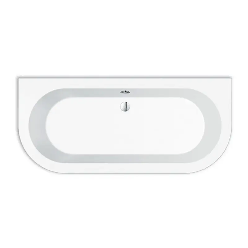 Begrenztes Angebot repaBAD Badewanne „Livorno Oval F“ freistehend oval 1800 × 800 mm, Mittelablauf in Weiß