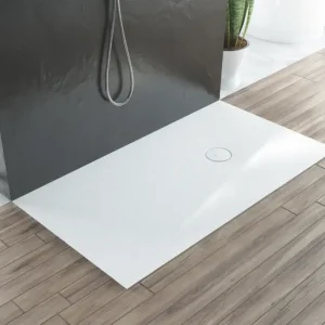 Preisknaller Hoesch viertelkreis Duschwanne geschnitten „Nias“ mit strukturierter Oberfläche 90 × 90 cm ohne Oberflächenbeschichtung, in Weiß